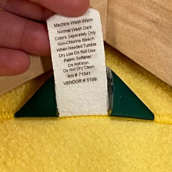 Vintage 90s L.L.Bean Bright Yellow Fleece Full Zip Vest Pockets Women’s Medium - Picture 6 of 12